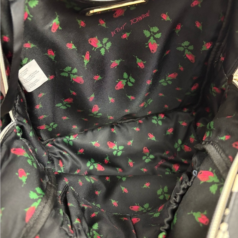 Betsey Johnson Studded Black And Gold Mini Backpack - Picture 7 of 10